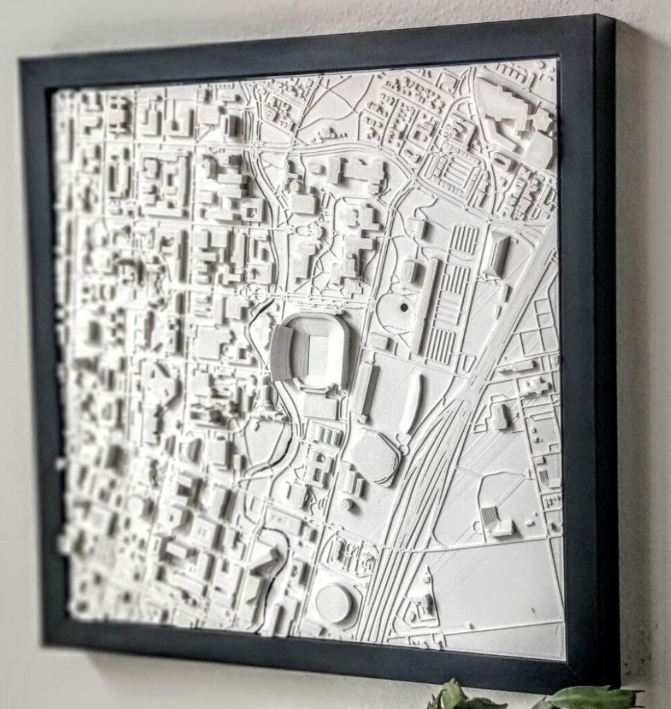 Personalized 3D map artwork for any college or university campus